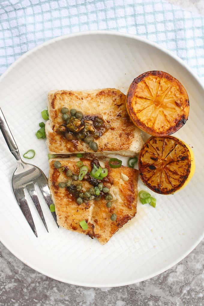 Pan-seared sole with lemon-butter sauce and fresh herbs
